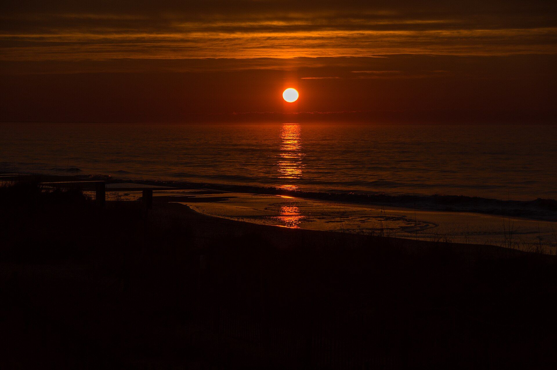 Sunrise over the ocean at Oak Island
